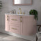 Utopia Roseberry Curved Wall Mounted Vanity Unit With Imperial White Worktop And Solid Surface Undermount Basin Rose Quartz