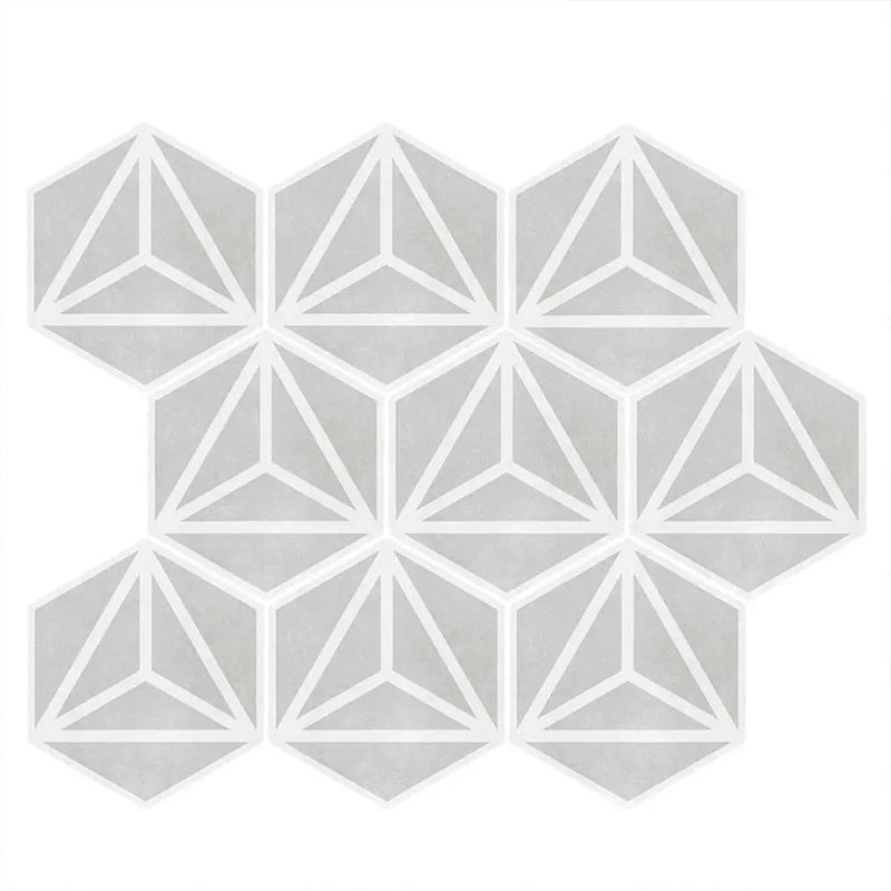 Varadero Hexagonal Porcelain Tile Matt Grey Pattern