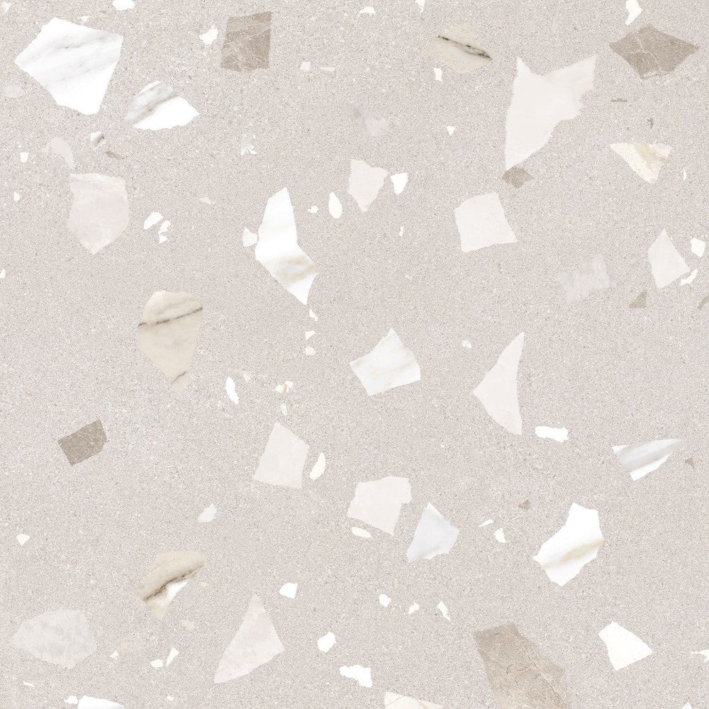 Arcana Ribe-R Beige Terrazzo Stone Porcelain Tile 80x80cm