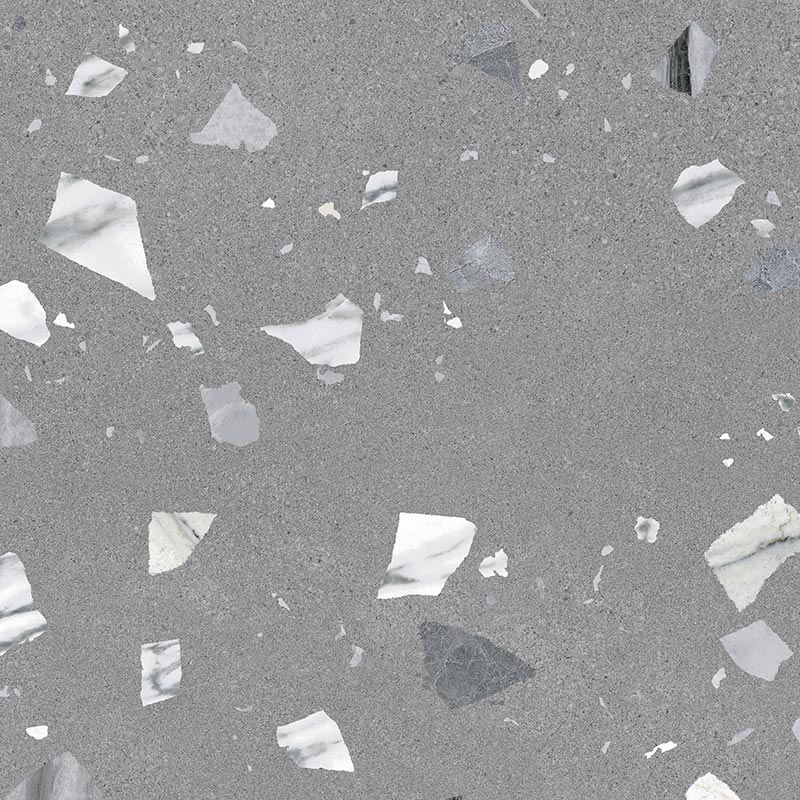 Arcana Ribe-R Antracita Terrazzo Stone Effect Porcelain Tile 80x80cm