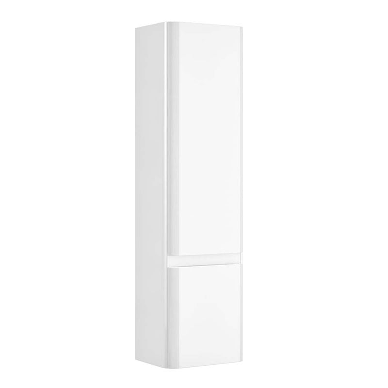 atlanta 2 door wall hung tall storage cabinet white gloss