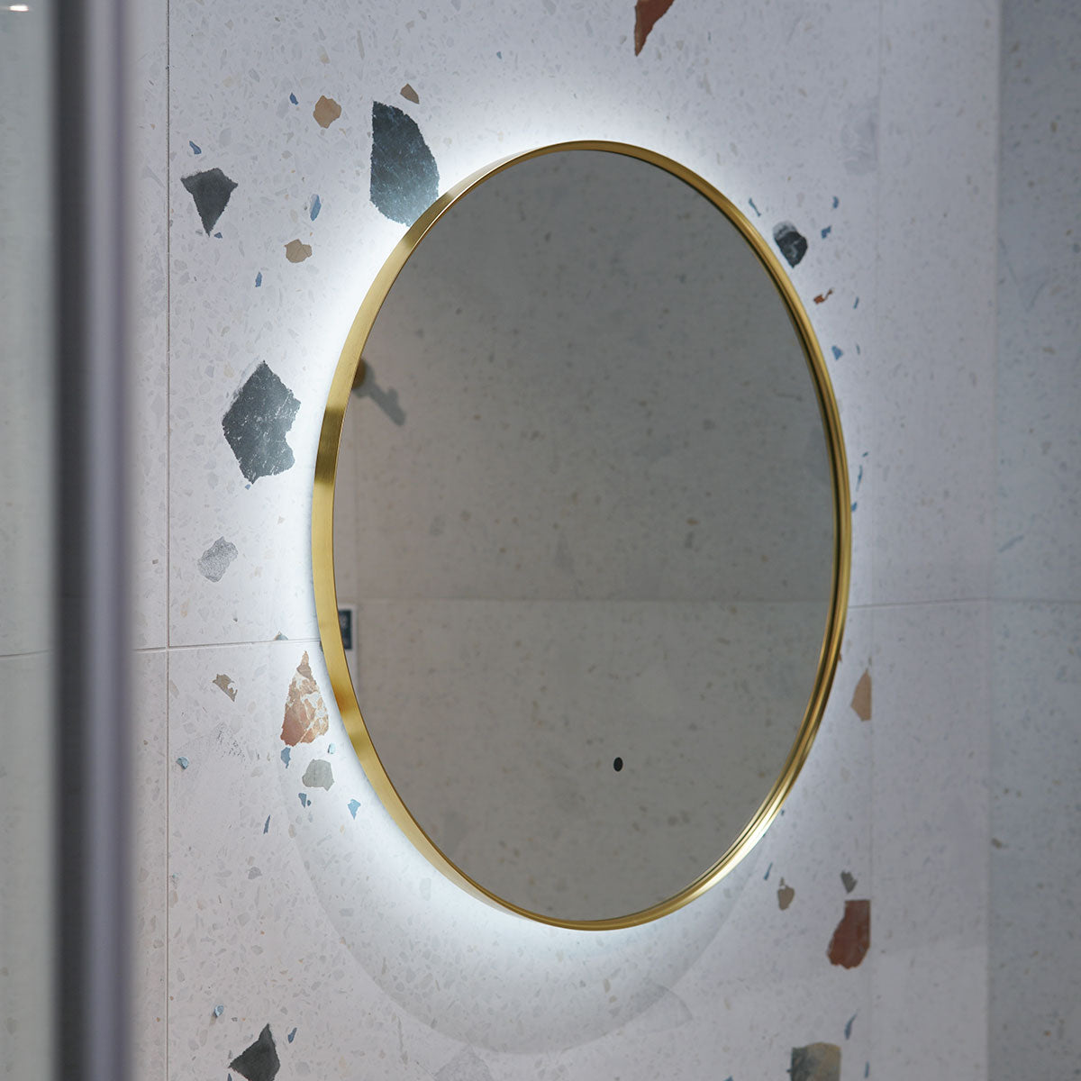 Granlusso Oro LED Mirror With Heated Pad - Brushed Brass
