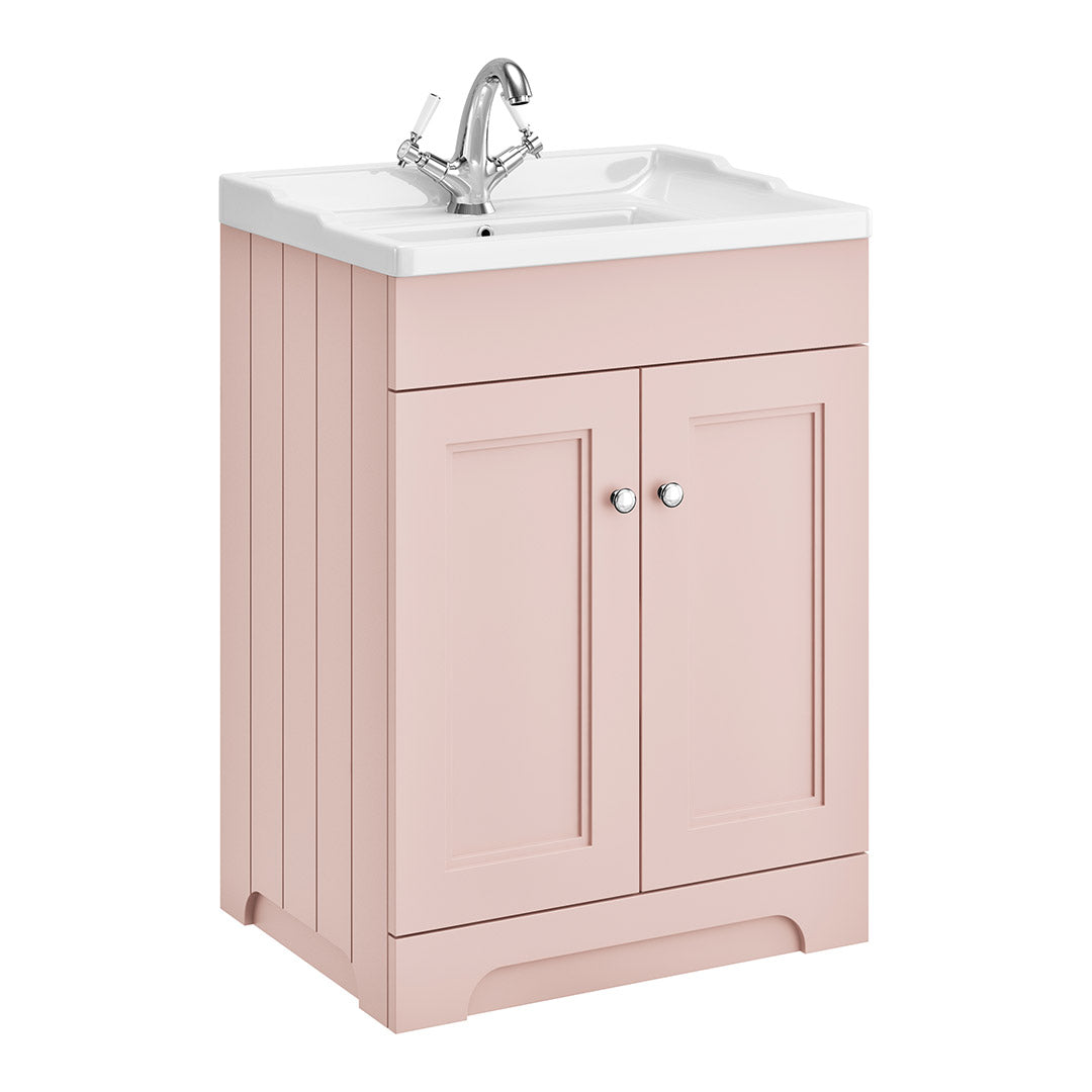 Belfry 600 2-Door Floorstanding Vanity Unit With Ceramic Basin pink