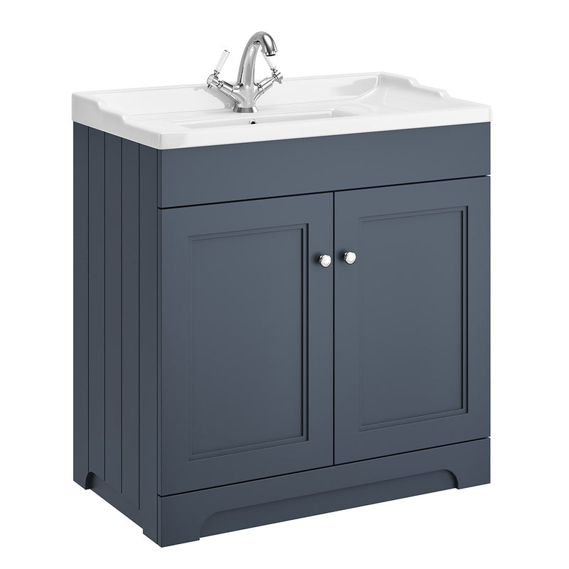 Belfry 800 2-Door Floorstanding Vanity Unit With Ceramic Basin blue