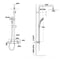 Deluxe Brushed Brass Edition Exposed Thermostatic Bar Mixer with Overhead Shower, Slide Rail & Handheld Shower Kit