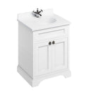 Burlington Floor Standing 650 Two Door Vanity Unit With White Marble Worktop and Integrated Basin Deluxe Bathrooms Ireland
