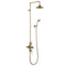Burlington Avon Exposed Thermostatic Shower with 2 Outlet Valve, Shower Head and Handset - Polished Gold Deluxe Bathrooms Ireland