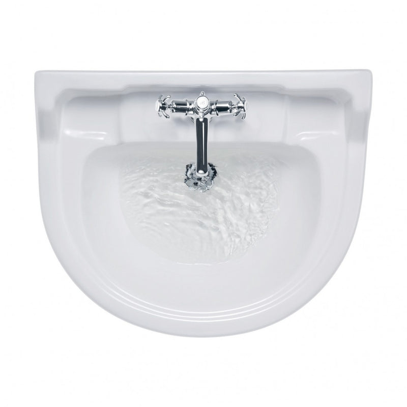 Burlington Edwardian 560mm White Round Basin With Chrome Washstand Deluxe Bathrooms Ireland