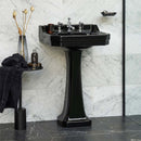 burlington edwardian jet 56cm black basin black pedestal lifestyle Deluxe Bathrooms Ireland
