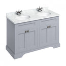 Burlington 1300 Floor Standing Vanity Unit With White Marble Worktop & Double Integrated Basin Deluxe Bathrooms Ireland