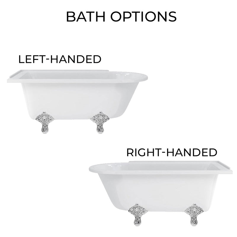 Burlington Hampton Back to Wall Showering Bath With Standard Feet Deluxe Bathrooms Ireland