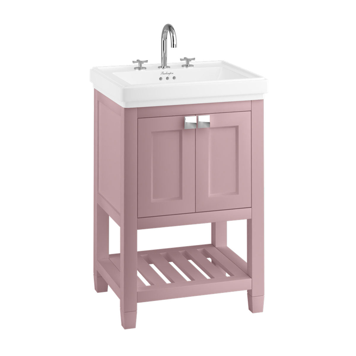 Burlington Riviera 2 Door Floorstanding Vanity Unit with Square Basin pink MATT Deluxe Bathrooms Ireland