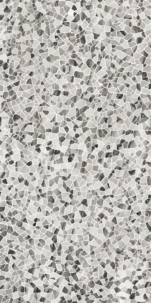 Calacatta Macchia Vecchia Terrazzo Effect Porcelain Tile 60x120cm Gloss