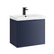colorado single drawer wall hung vanity unit with basin 600mm matt blue