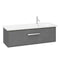 crosswater arena 1000 right handed wall hung bathroom vanity unit single drawer steelwood