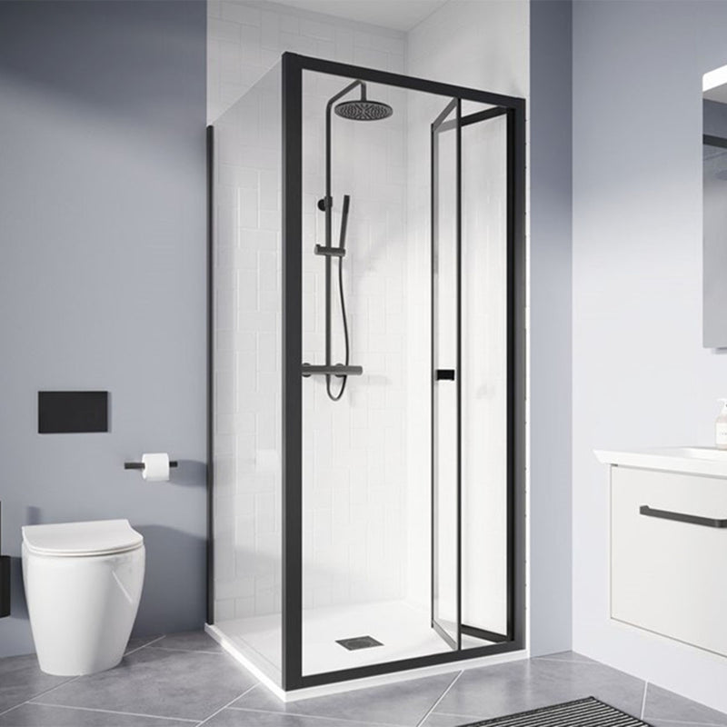 bifold shower door in bathroom