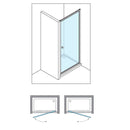 crosswater clear 6 hinged door with side panel silver close up