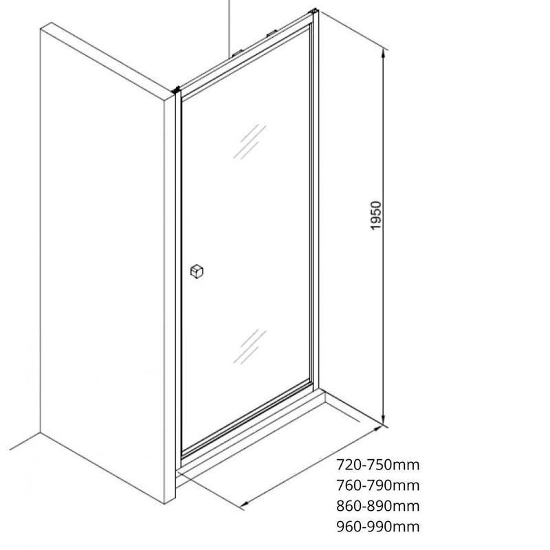 crosswater clear 6mm infold shower door optional side panel
