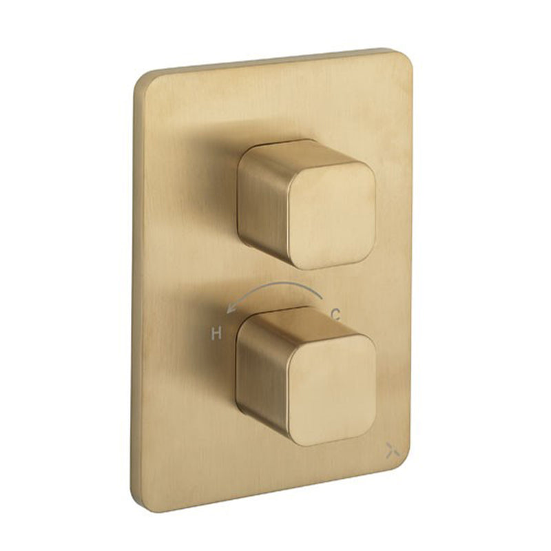 crosswater glide ii thermostatic shower valve brushed brass