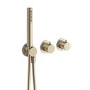 crosswater module 2 outlet concealed valve with handset brushed brass