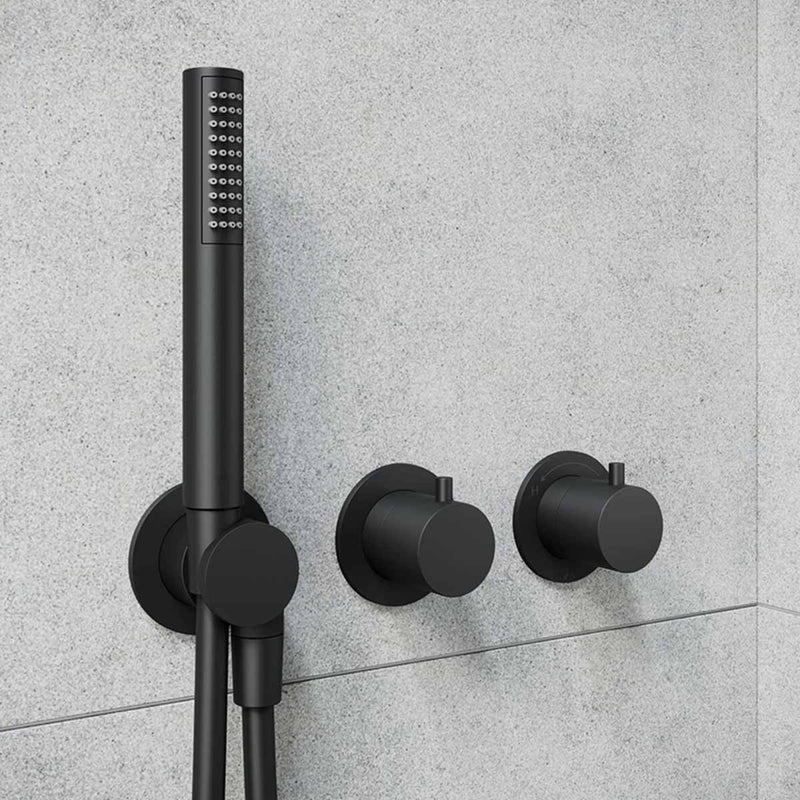 crosswater module 2 outlet concealed valve with handset matt black lifestyle