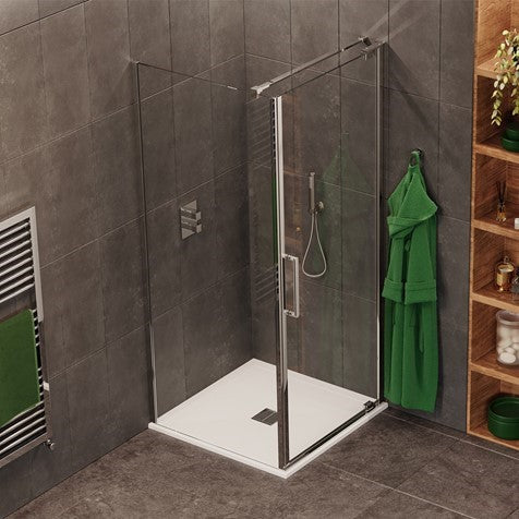 Crosswater OPTIX 10 Pivot Shower Door & Optional Side Panel