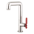 crosswater union tall basin mixer tap chrome with red lever