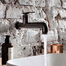 crosswater union wall mounted basin mixer tap with lever handle brushed black chrome lifestyle