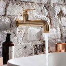 crosswater union wall mounted basin mixer tap with lever handle union brass lifestyle