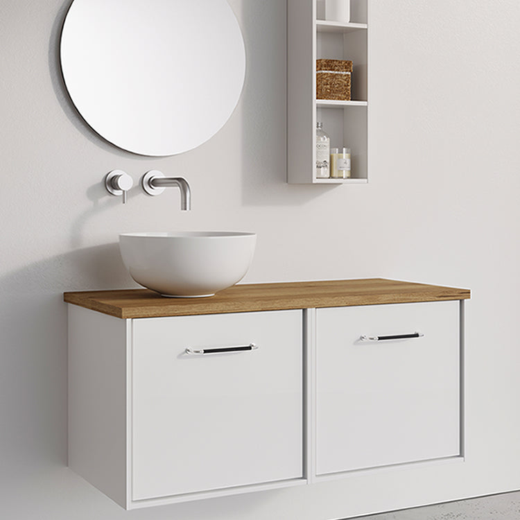 Crosswater Infinity 1000 Double Drawer Wall Hung Vanity Unit With Worktop