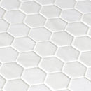 Deluxe Flower Hexagon Mosaic Porcelain Tile White Matte