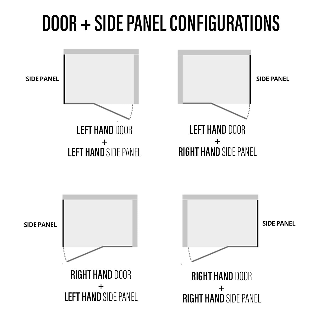 Drench FRAME Lite Shower Door Hinged To Inline Panel & Optional Side Panel