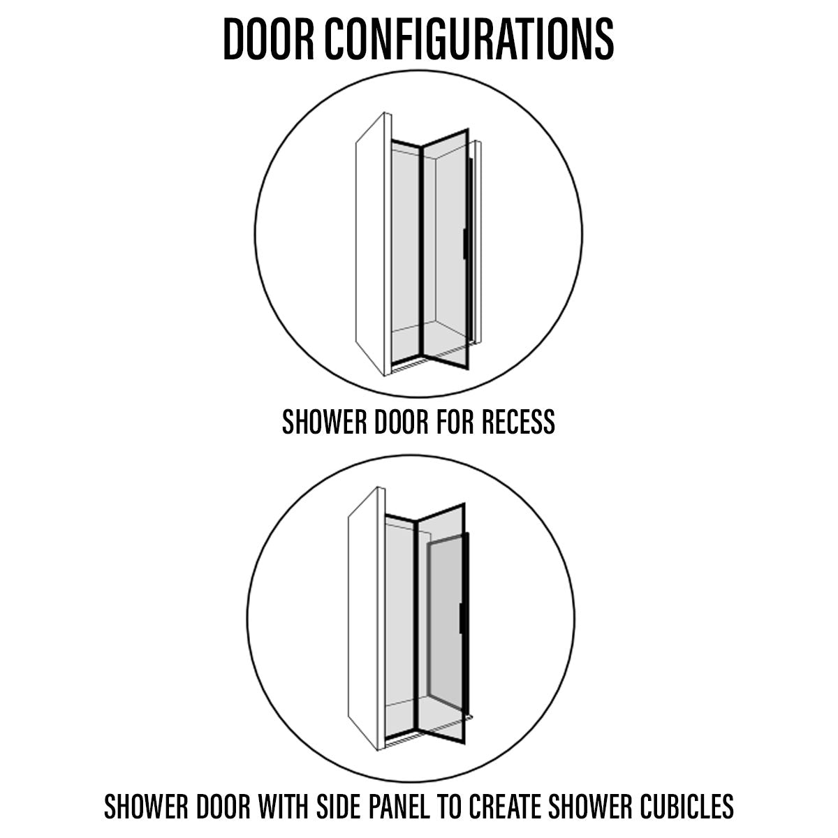 Drench FRAME Lite Shower Door Hinged To Inline Panel & Optional Side Panel