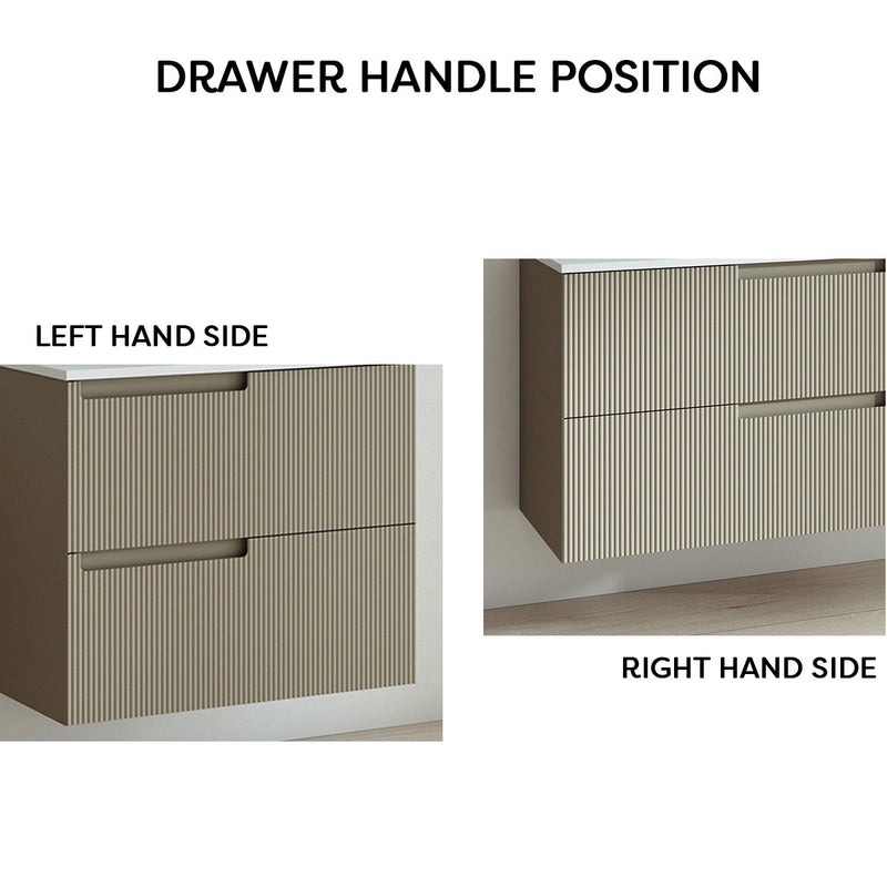 Fiora Synergy 1200 Designer Double Drawer Wall Hung Vanity Unit with White Top & Built-In Single Offset Basin