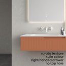 Fiora Synergy Designer Single Drawer Wall Hung Vanity Unit with White Top & Built-In Single Basin