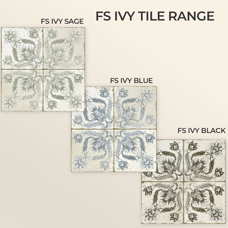 FS Ivy Black Natural Tile 45 x 45cm