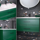 Granlusso Galleria Wall Hung 2-Drawer Washbasin Vanity Unit - Deep Emerald
