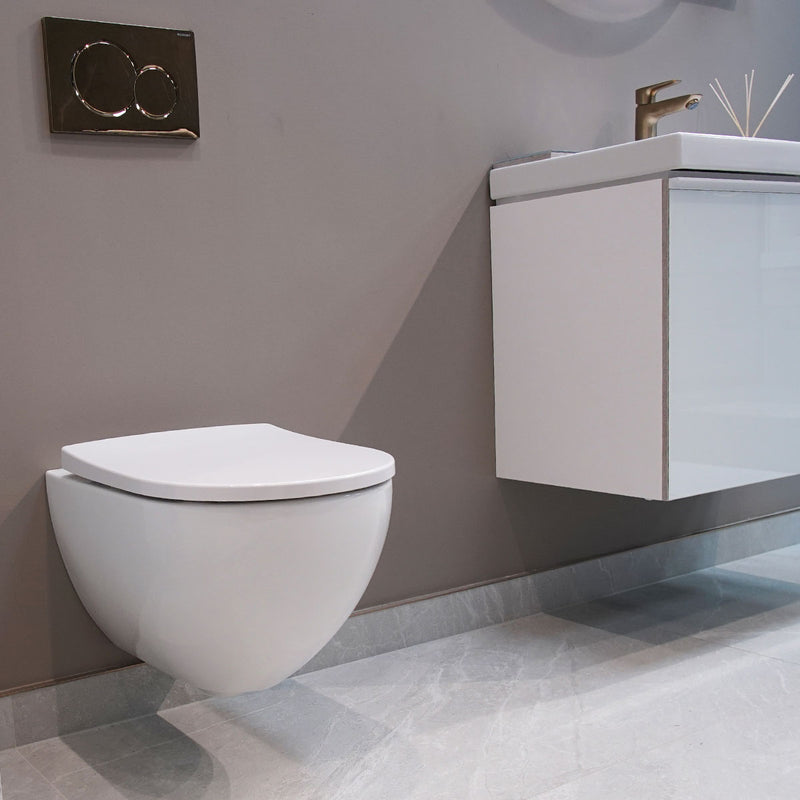 Geberit Acanto Rimless Wall Hung WC Pan With Soft Close Toilet Seat