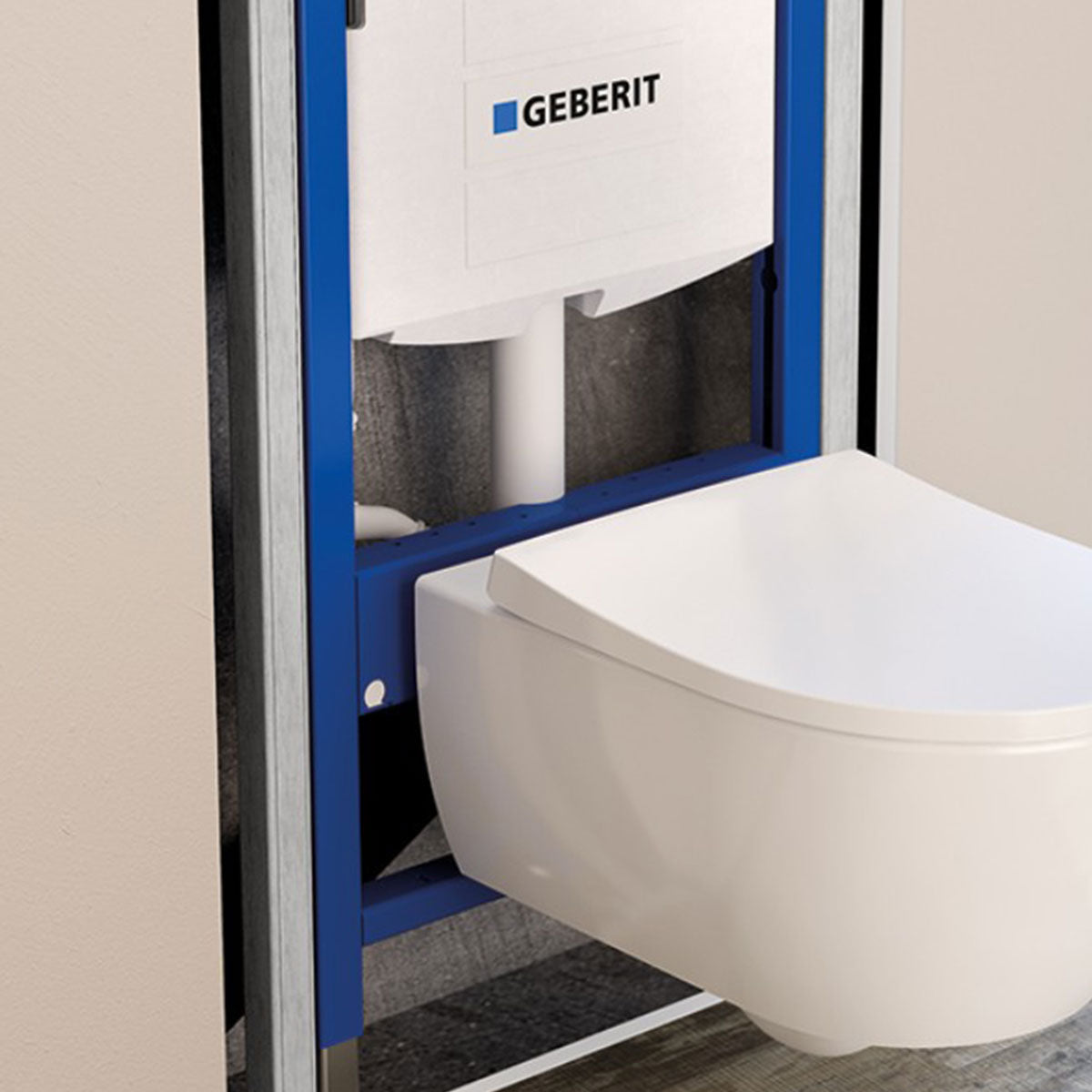Geberit Duofix Frame For Wall-Hung WC With Concealed Cistern and Chrome Flush Plate