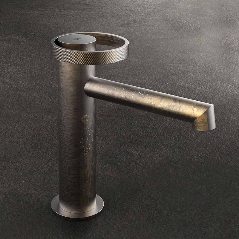 gessi anello basin mixer tap aged bronze