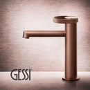 gessi anello basin mixer tap brushed copper
