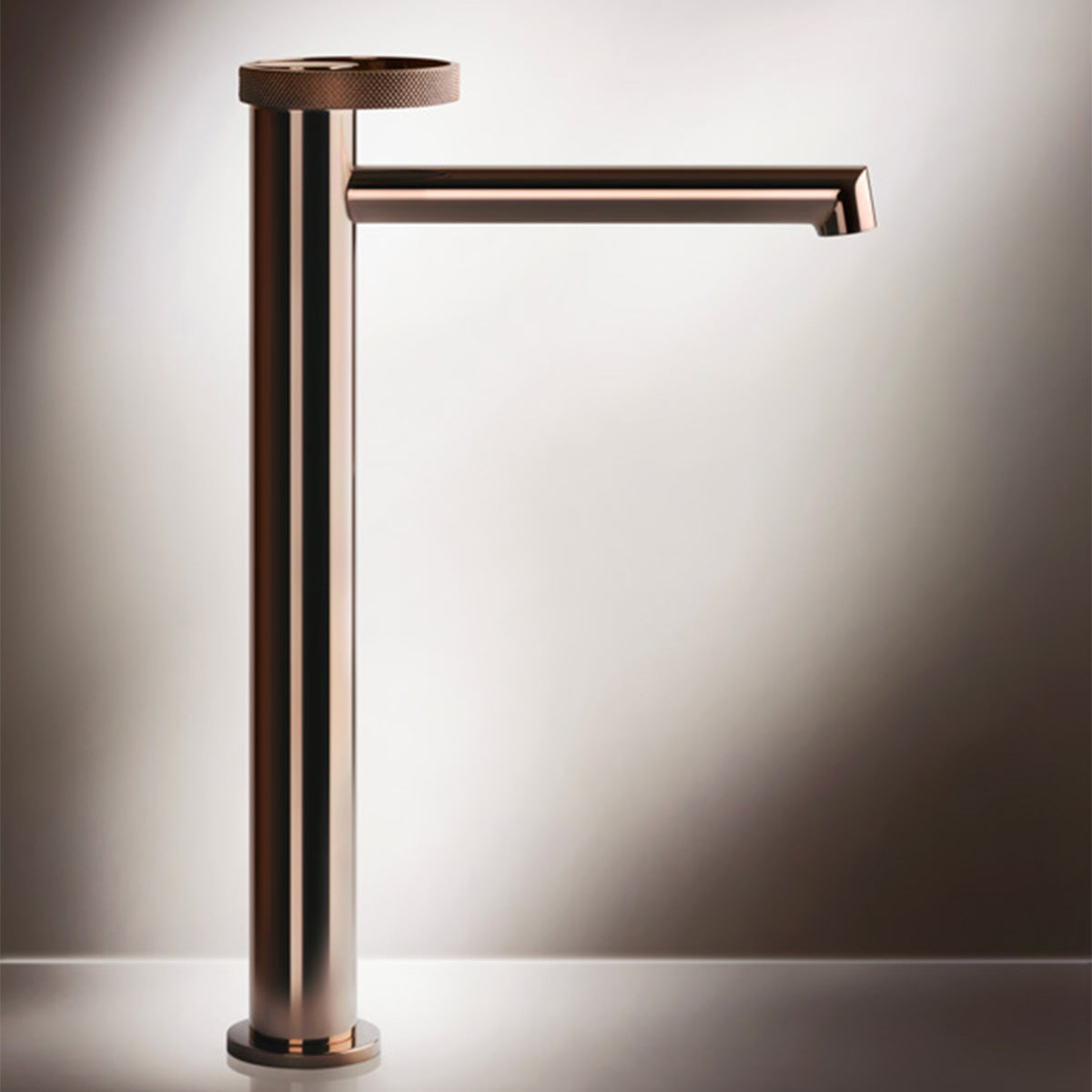 gessi anello tall basin mixer tap warm bronze feature