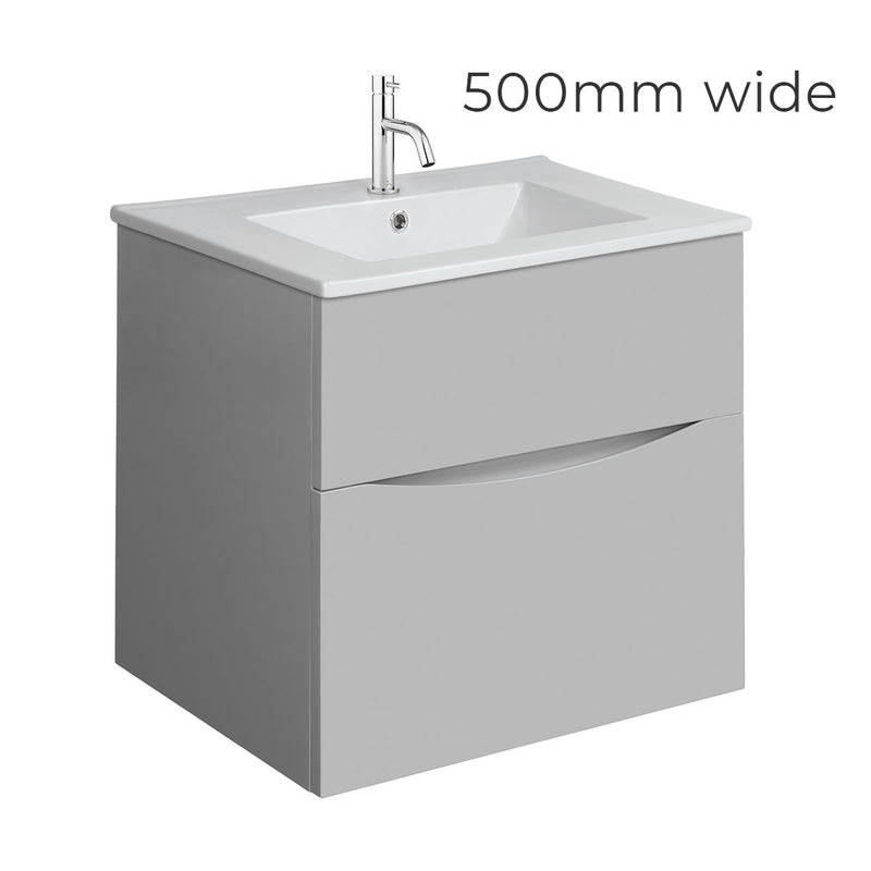 Crosswater Glide II Double Drawer Wall Hung Vanity Unit With Ceramic Basin