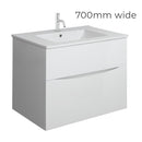 Crosswater Glide II Double Drawer Wall Hung Vanity Unit With Ceramic Basin