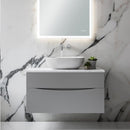 Crosswater Glide II Double Drawer Wall Hung Vanity Unit With Marble Effect Worktop