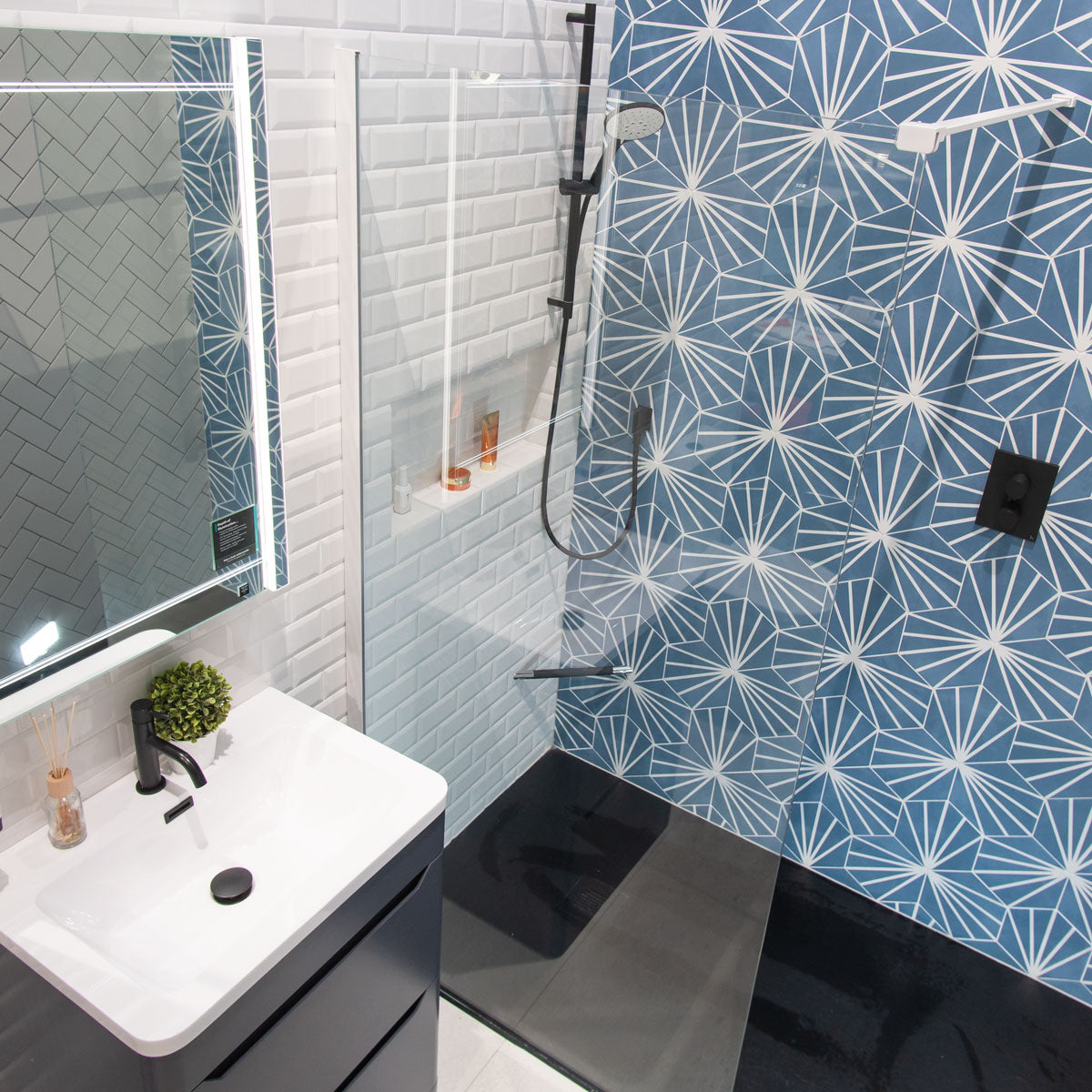 Granlusso 8 Clear Glass Wetroom Shower Screen - Matt White