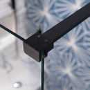 Granlusso 8 Clear Glass Wetroom Shower Screen - Matt Black support bar