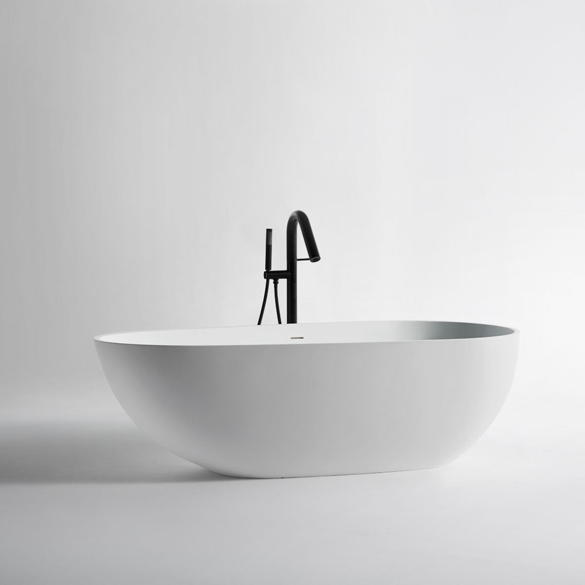 Granlusso Riviera Freestanding Stone Bath Matt White 1700