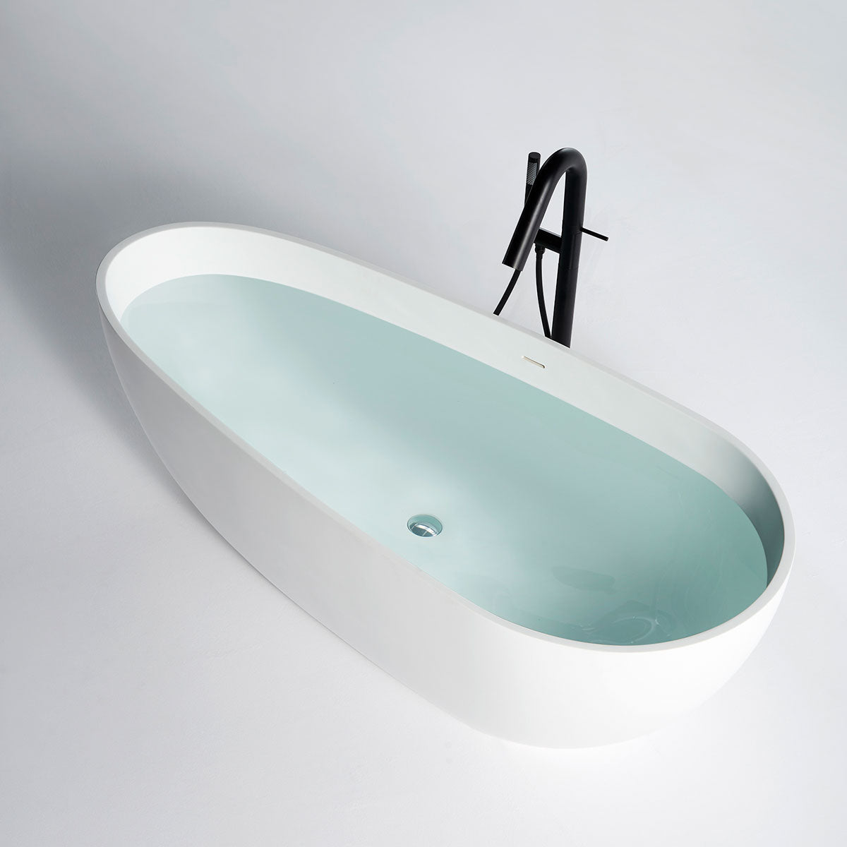 Granlusso Riviera Freestanding Stone Bath Matt White 1700