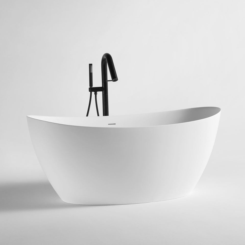 Granlusso™ Vizzini Freestanding Solid Stone Bath Matt White Deluxe